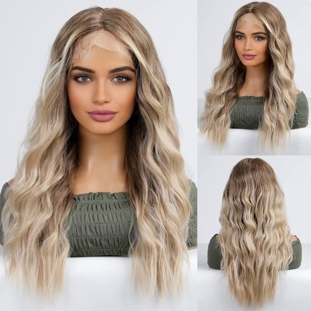 Blonde Highlight Curly Lace Wig
